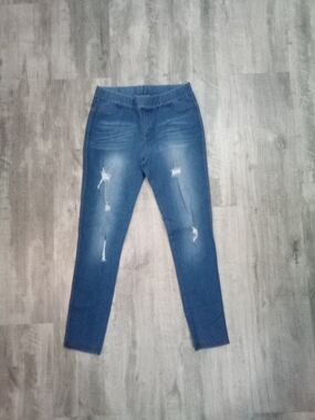 JVINI Blue Distressed Pull-On Jeggings